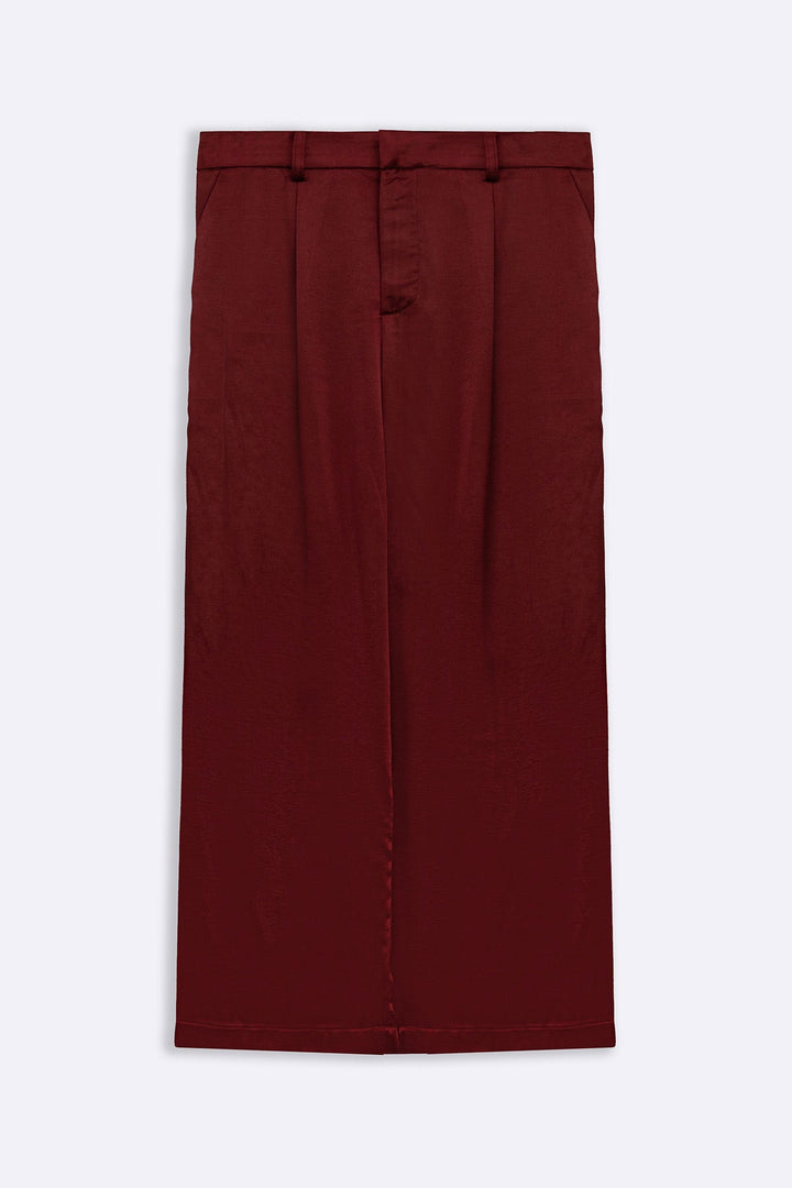 OX BLOOD SILKY FORMAL PANTS
