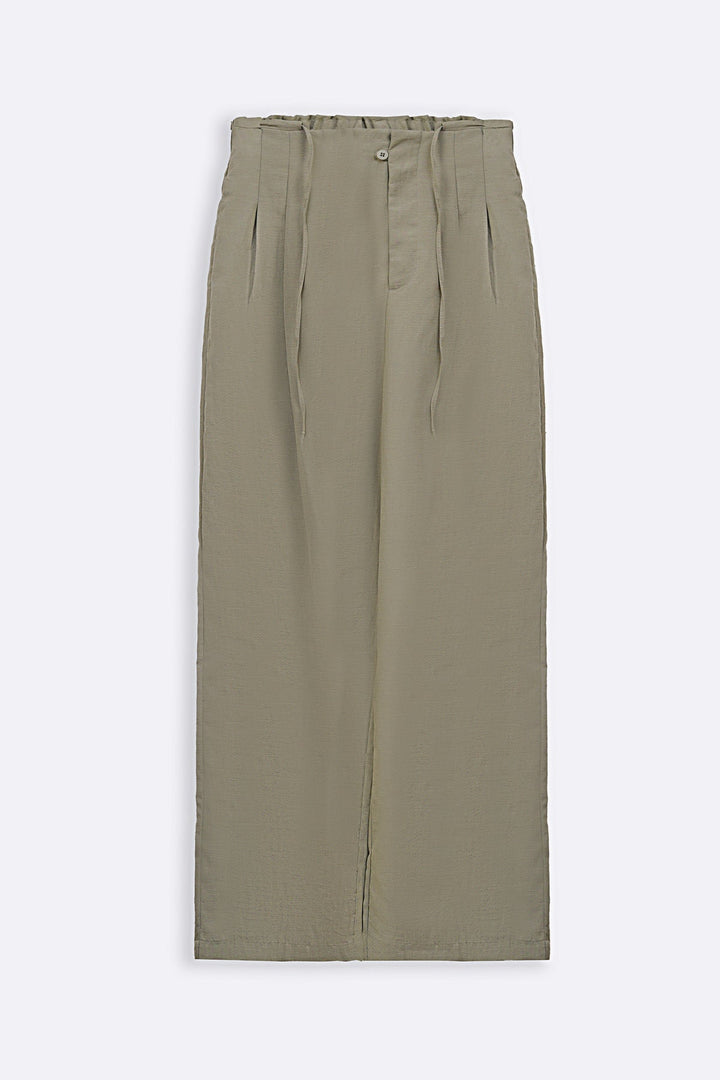 BEIGE TAILORED FLAT FRONT PANTS