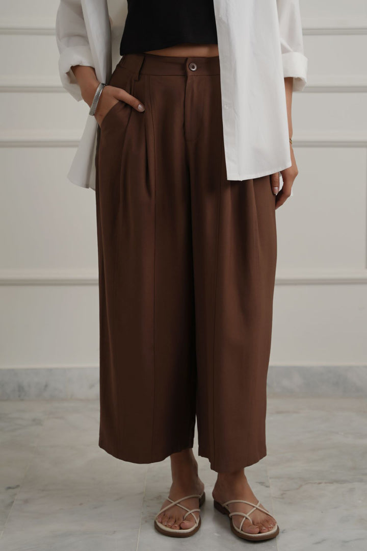 COTTON-TENCEL CROPPED PANTS