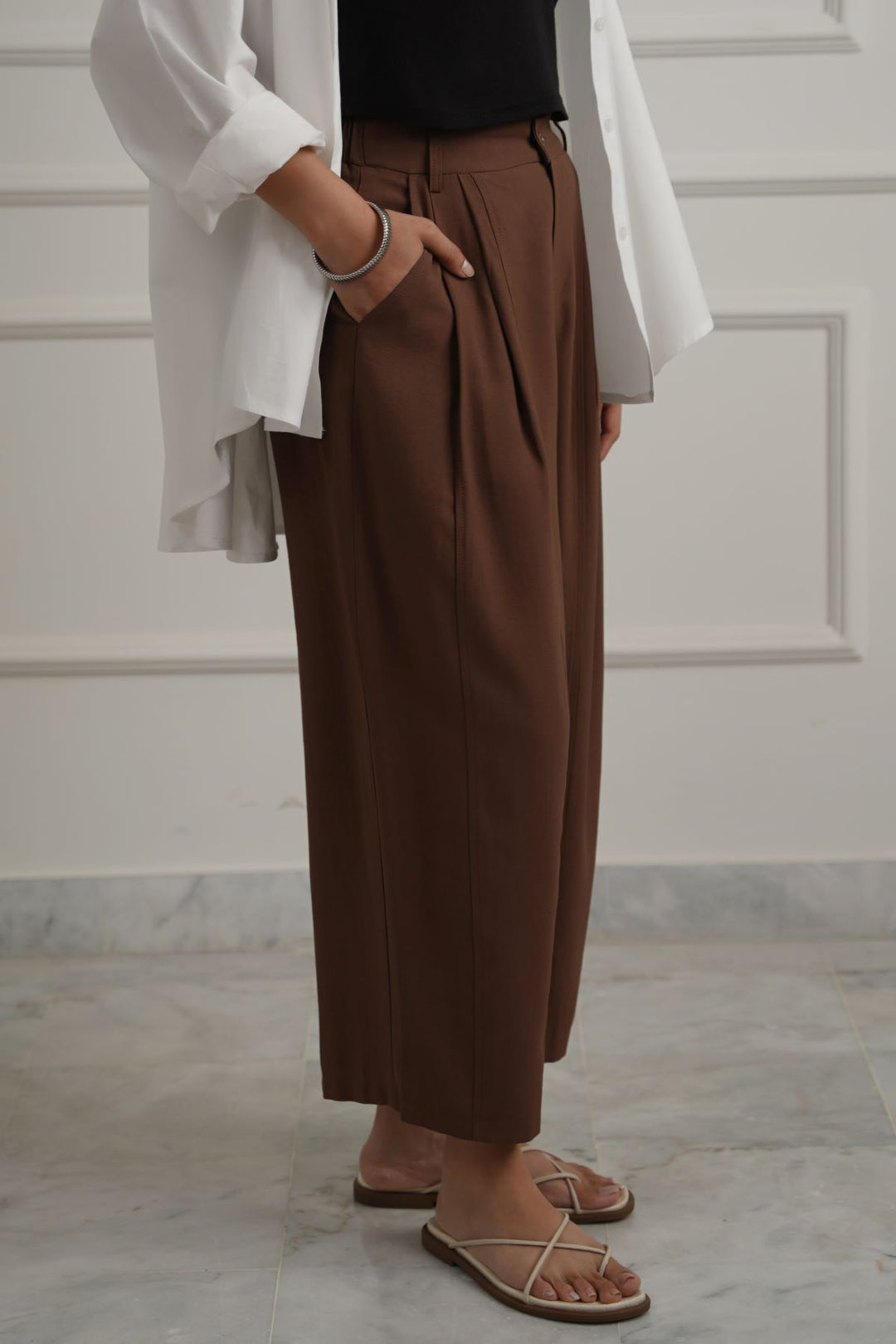 COTTON-TENCEL CROPPED PANTS