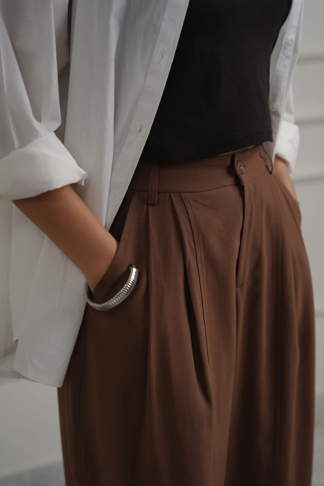 COTTON-TENCEL CROPPED PANTS