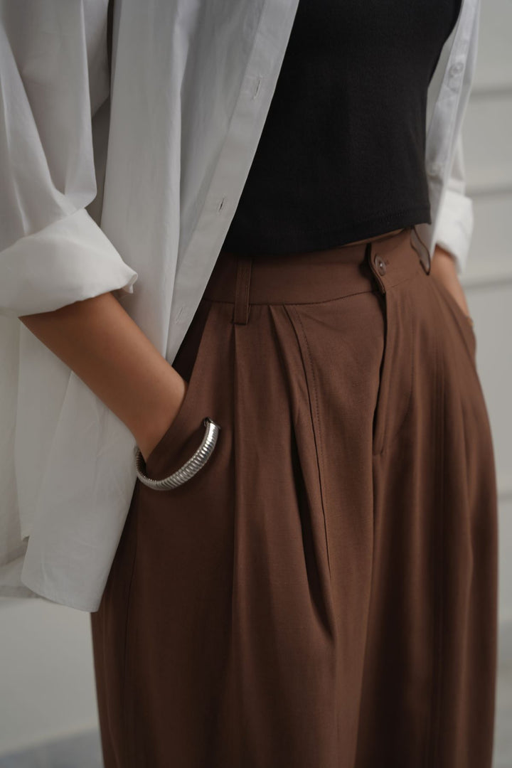 COTTON-TENCEL CROPPED PANTS