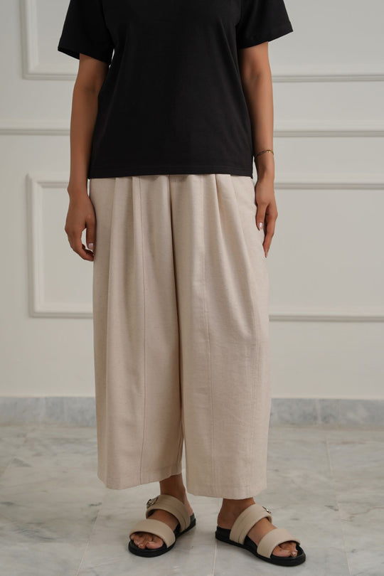 COTTON-TENCEL CROPPED PANTS