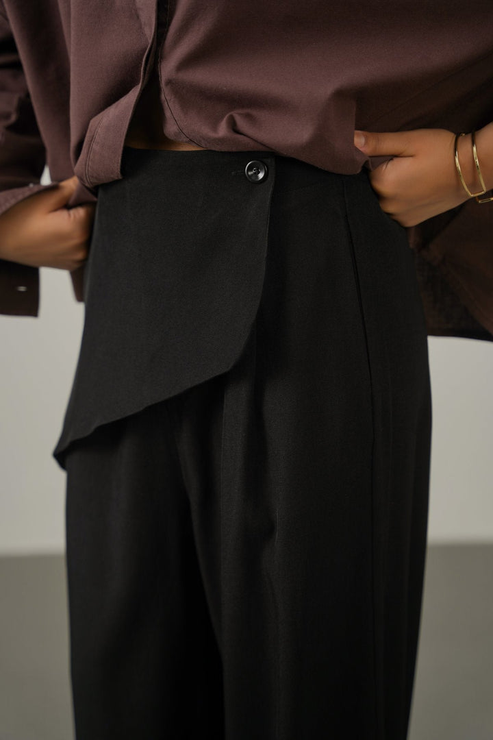 BLACK SKIRT OVERLAY PANTS