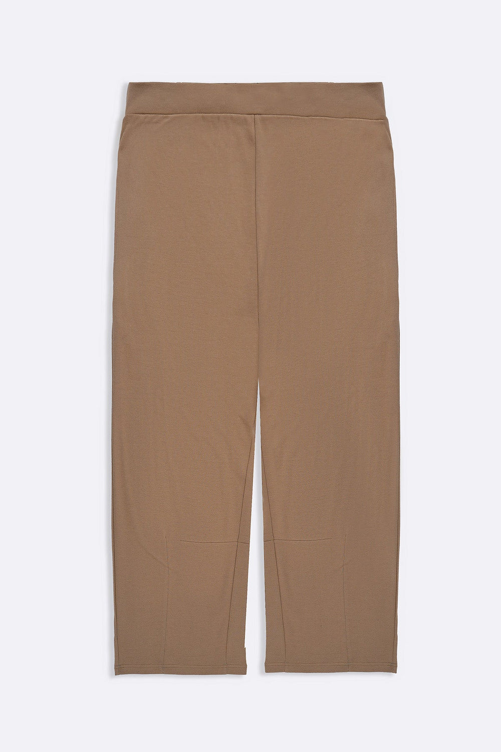 SAND KNITTED BARREL PANTS
