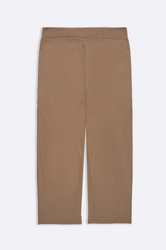 SAND KNITTED BARREL PANTS