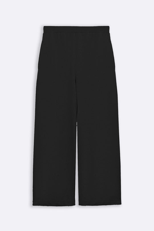 BLACK COTTON TERRY PANTS