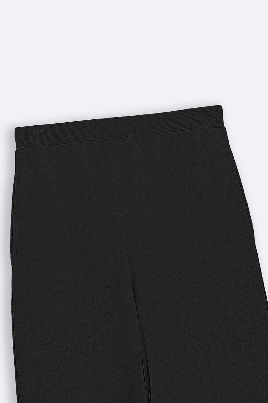 BLACK COTTON TERRY PANTS
