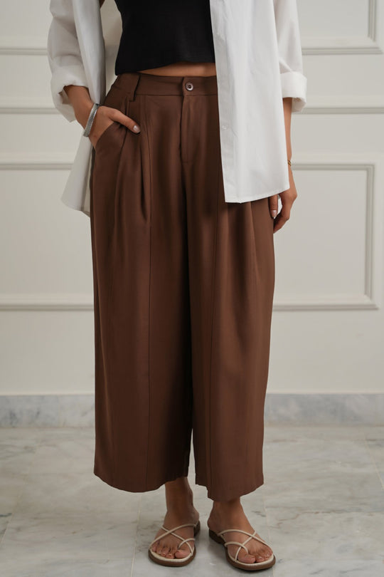 POPLIN TURN UP PANTS