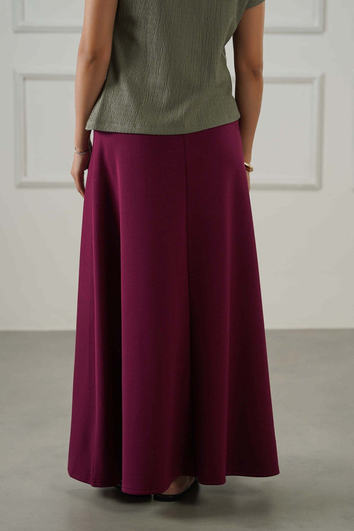 MAROON CASUAL EVERYDAY SKIRT
