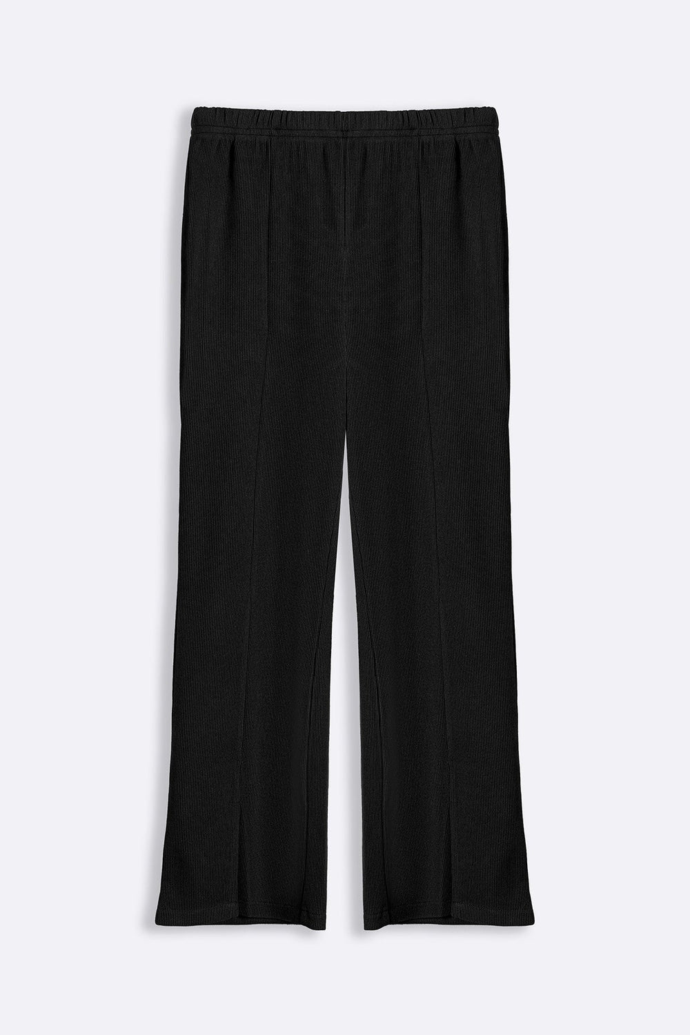 BLACK TAPERED SLIT PANTS
