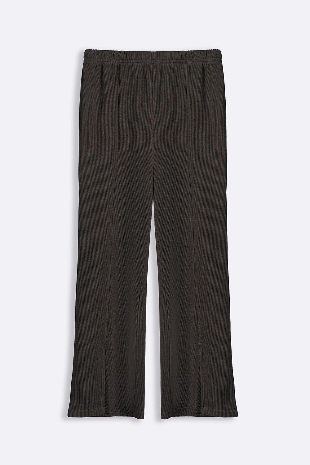 BROWN TAPERED SLIT PANTS