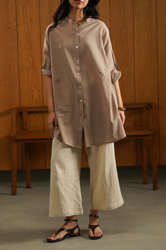 BEIGE SIMPLE COTTON PANTS