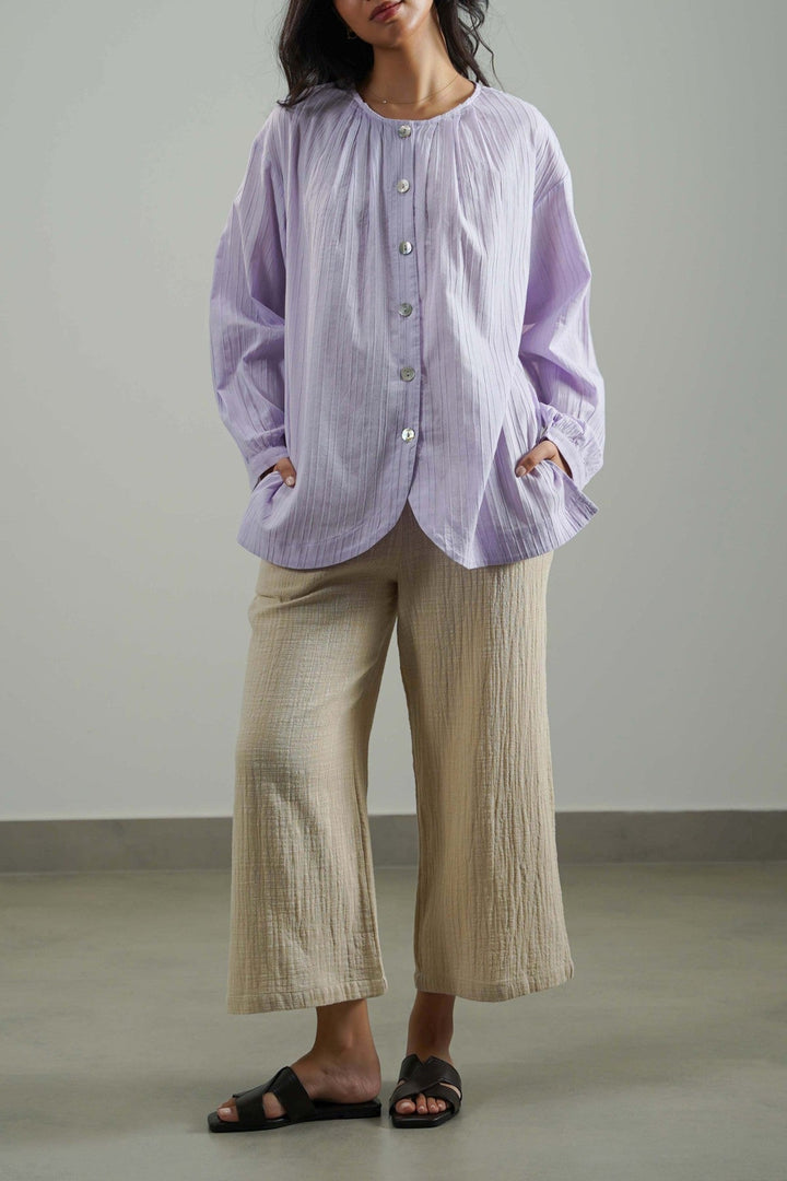 OATMEAL SIMPLE COTTON PANTS