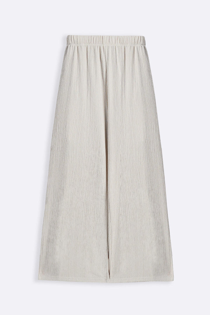 IVORY CRINKLE KNIT PANTS