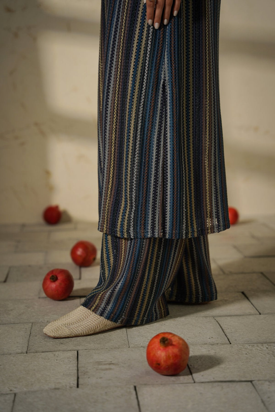 NAVY RESORT PANTS WITH LINING