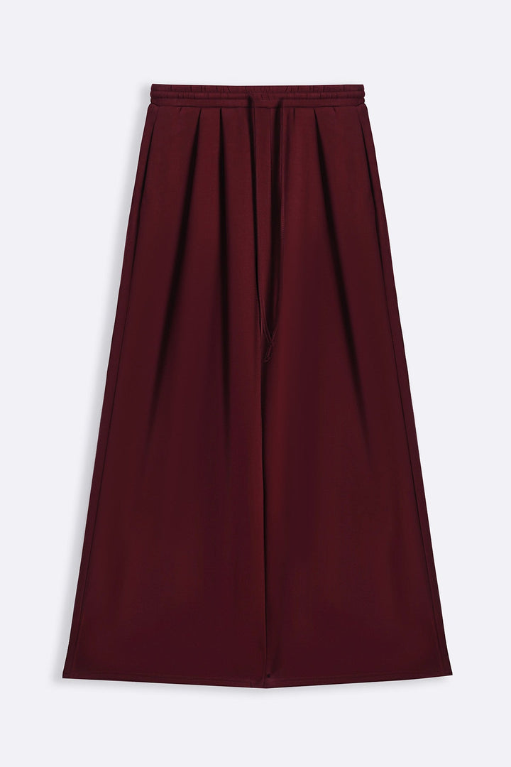 WINE FLOWY WIDE PANTS
