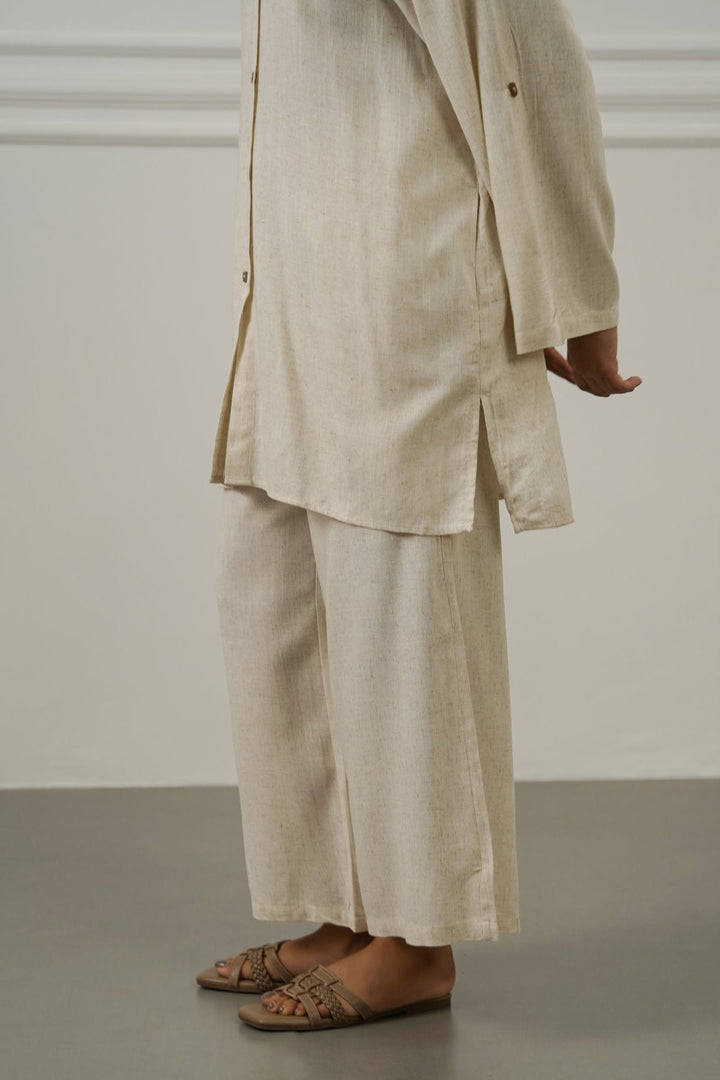 OAT MELANGE LINEN BLEND EASE CULOTTES