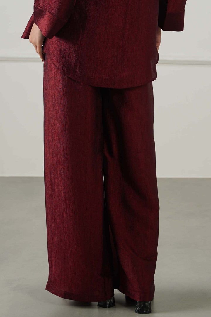 RUST TEXTURED FLOWY PANTS