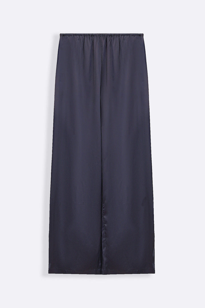 MIDNIGHT BLUE SATIN WIDE PANTS