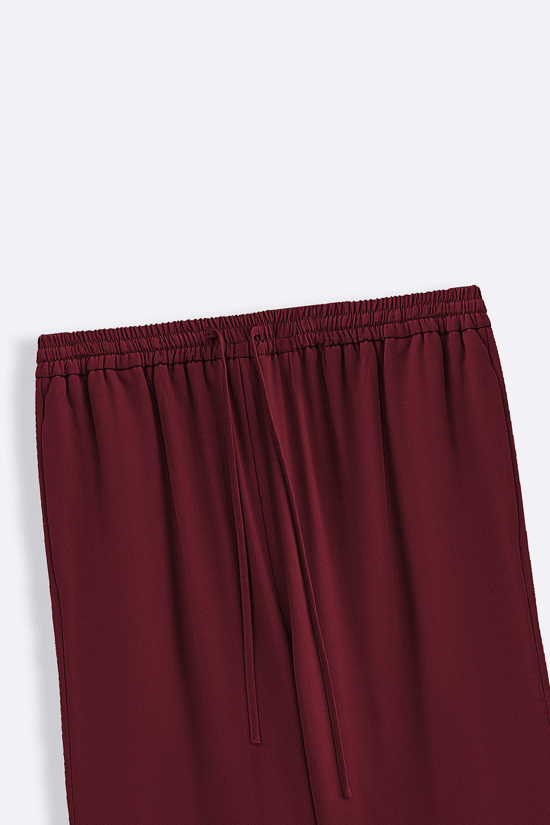 BURGUNDY TENCEL-LINEN EASE PANTS