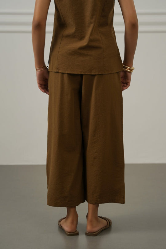 TAUPE TENCEL-LINEN EASE PANTS