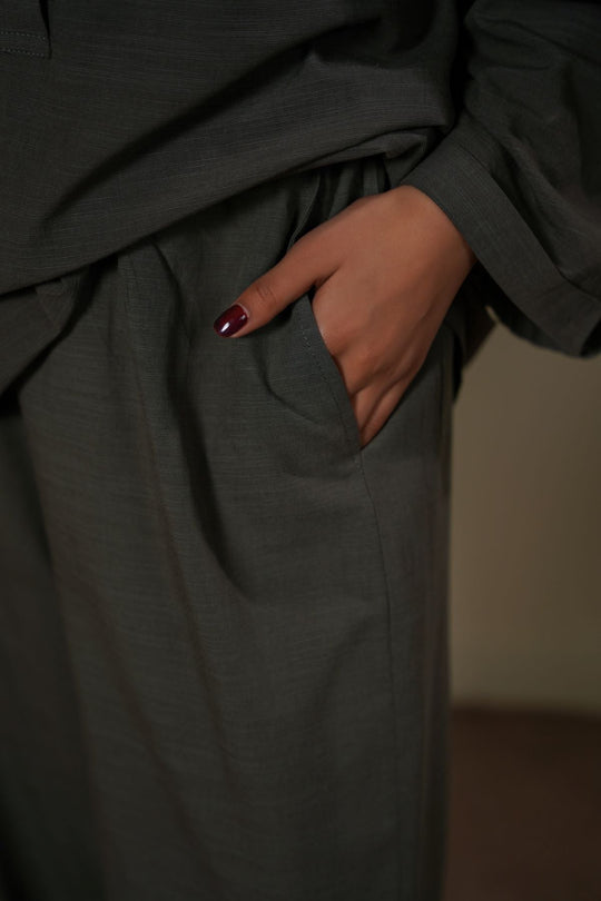 MOUSE GREY WIDE SUMMER PANTS