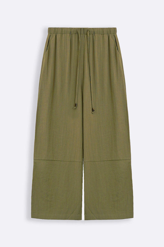 OLIVE CROPPED SAFARI PANTS