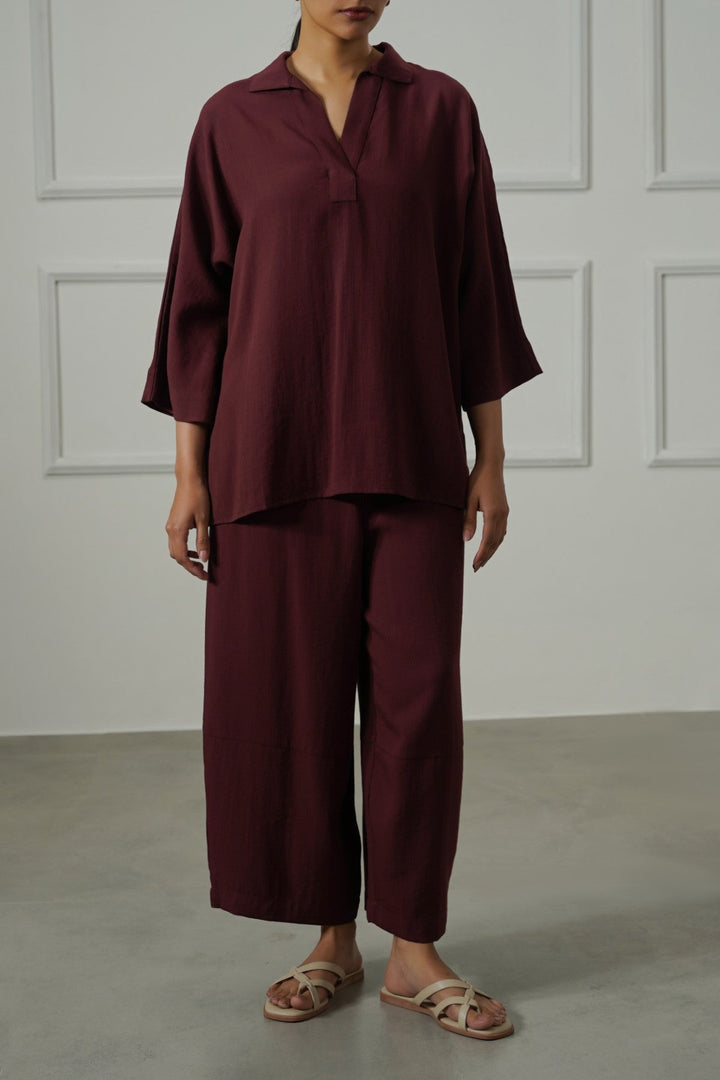 OX BLOOD CROPPED SAFARI PANTS
