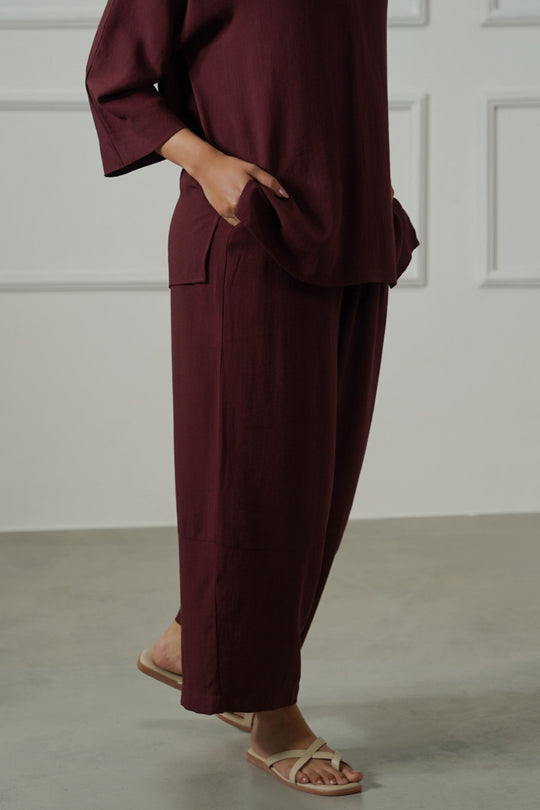 OX BLOOD CROPPED SAFARI PANTS