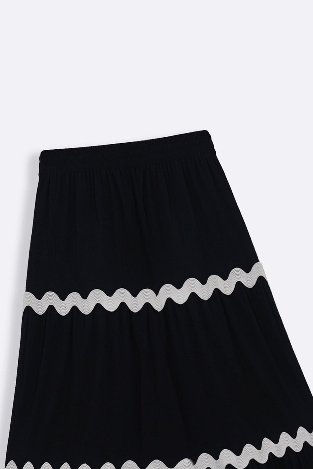 BLACK RIC RAC MAXI SKIRT