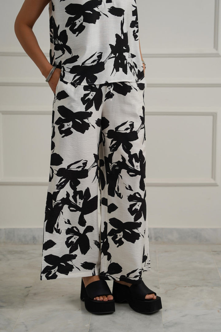 BLACK ABSTRACT RESORT PANTS