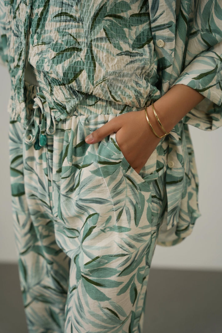 GREEN BAMBOO CANOPY PANTS