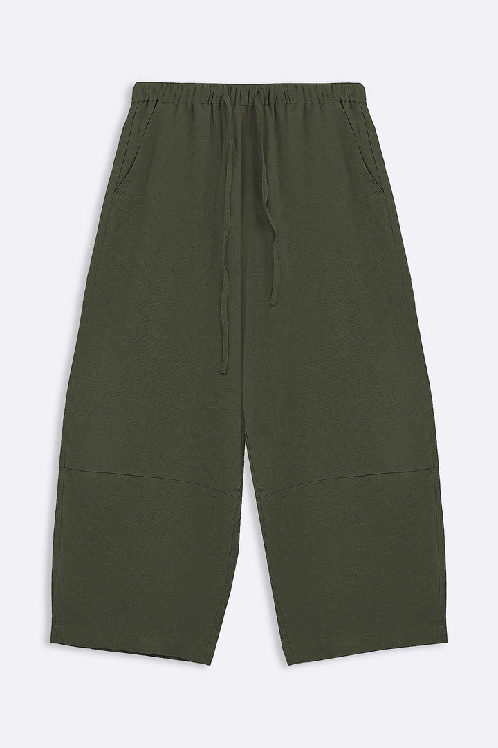 GREEN PLANT FIBER COCOON PANTS