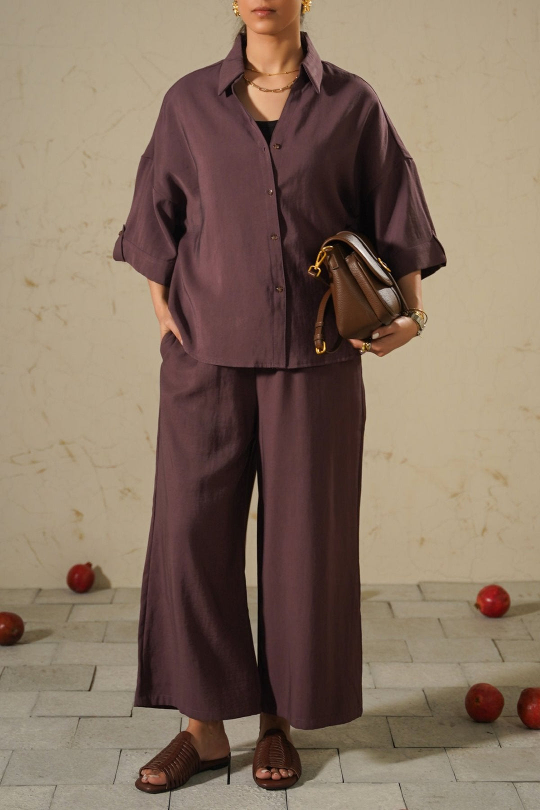 BEETROOT LYOCELL STONEWASH CULOTTES