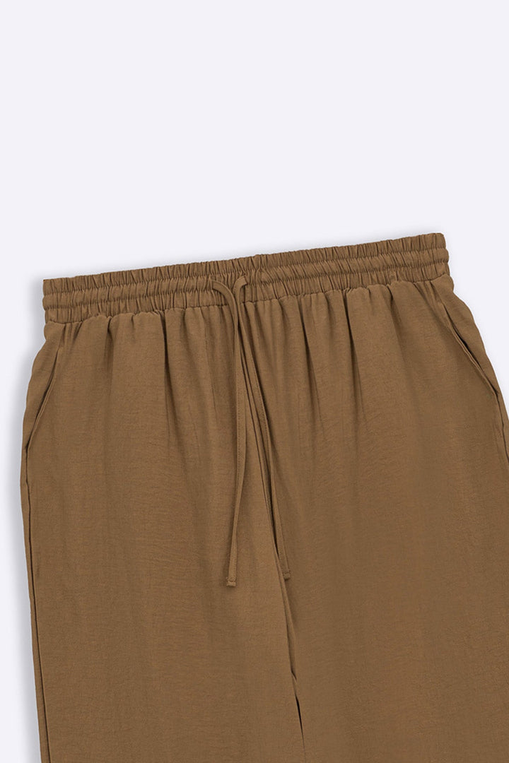 KHAKI LYOCELL STONEWASH CULOTTES