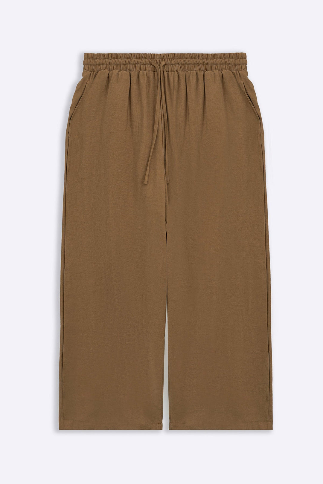 KHAKI LYOCELL STONEWASH CULOTTES