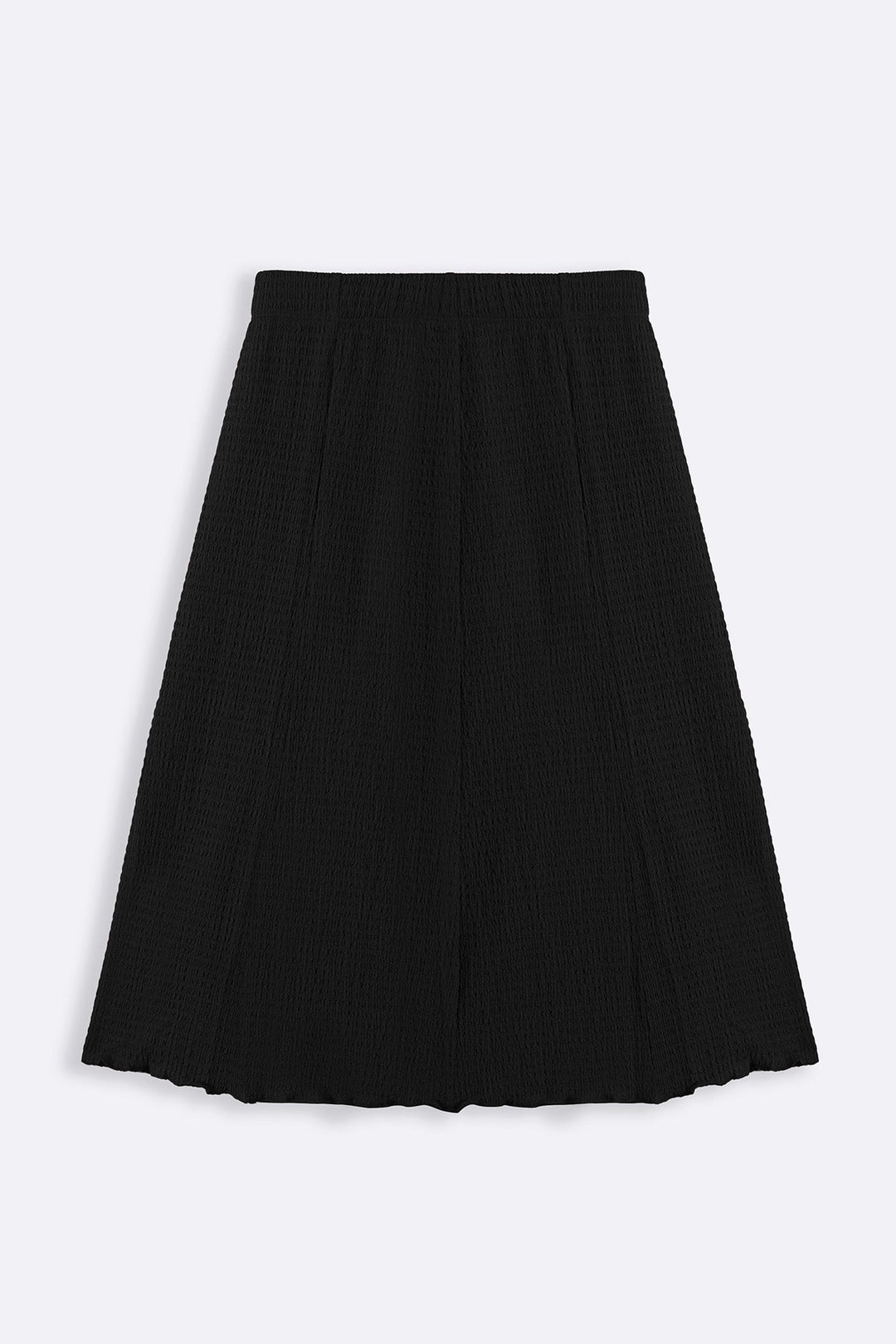 BLACK ASYMMETRIC CRINKLE SKIRT