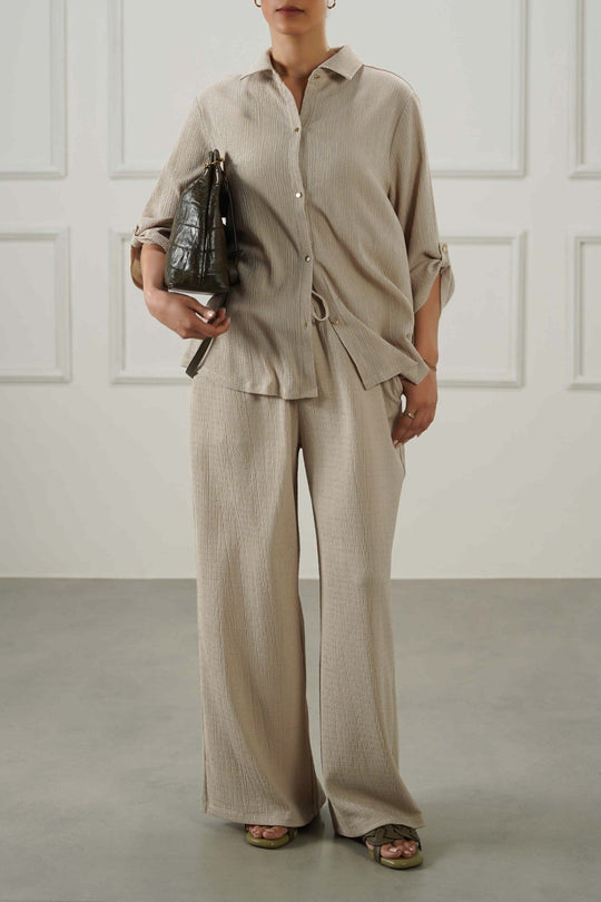 OAT WHITE BASIC STRAIGHT PANTS