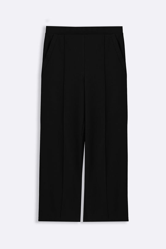 BLACK TAILORED WIDE PANTS