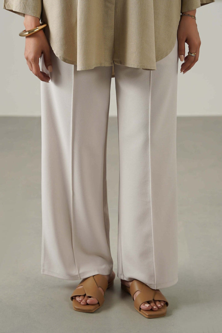 IVORY TAILORED WIDE PANTS