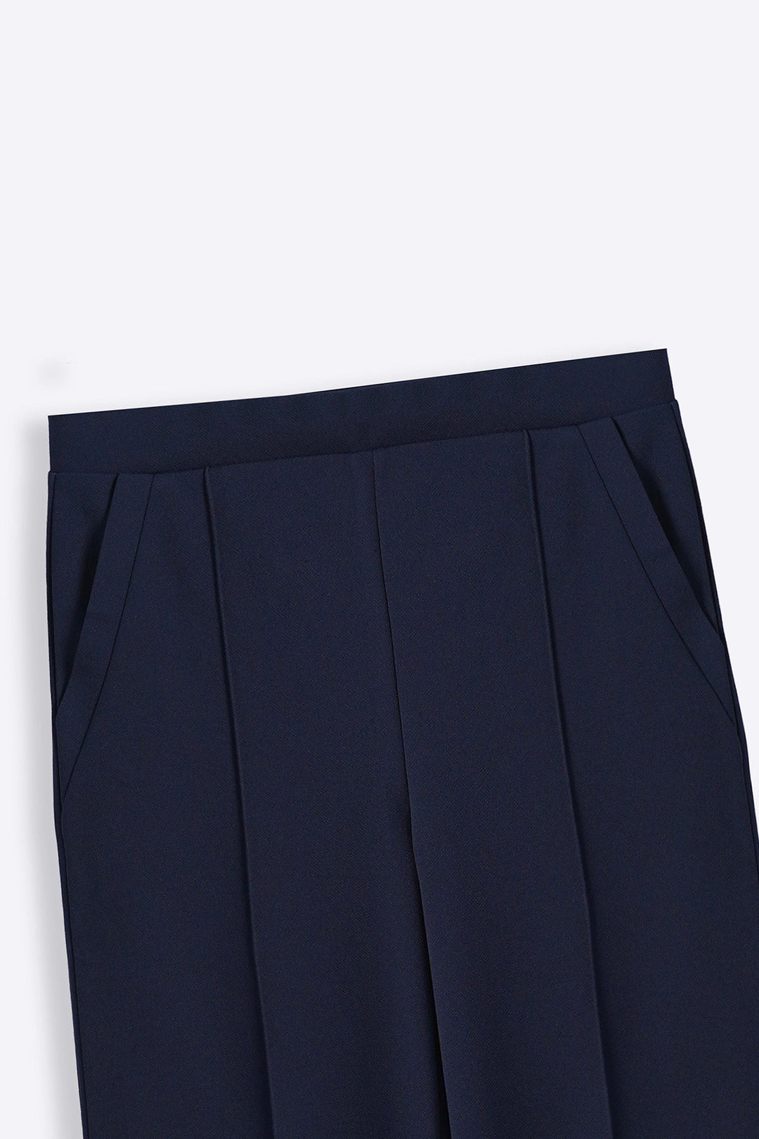 NAVY TAILORED WIDE PANTS