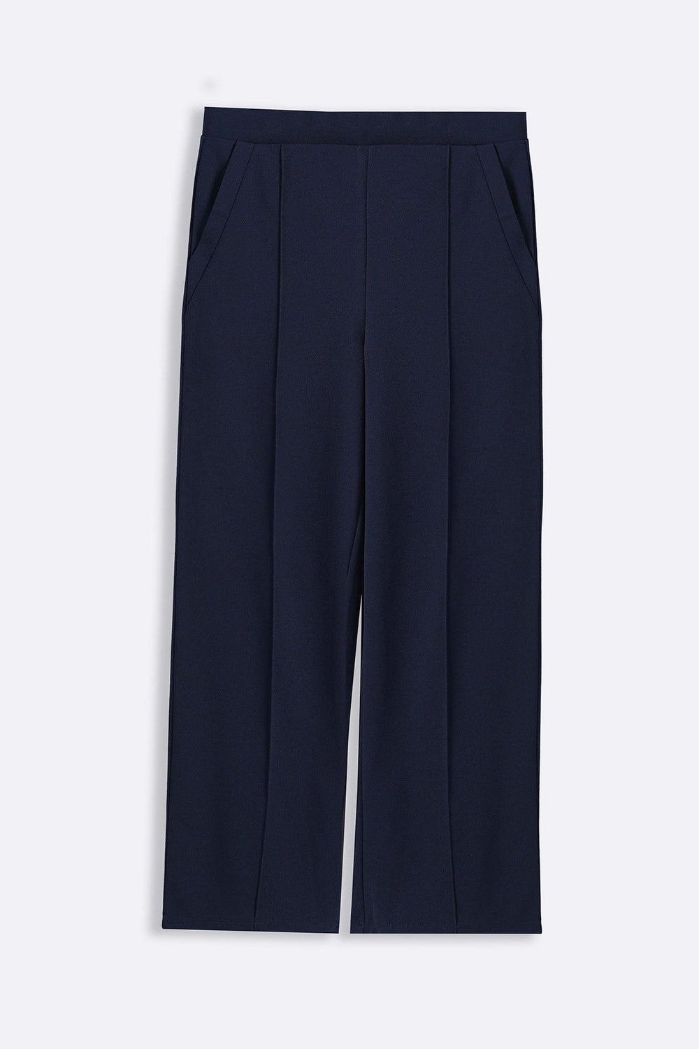 NAVY TAILORED WIDE PANTS