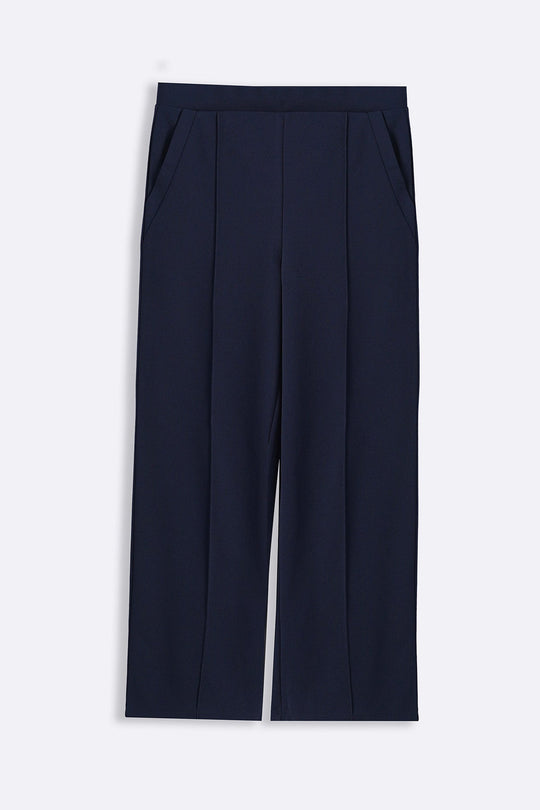 NAVY TAILORED WIDE PANTS