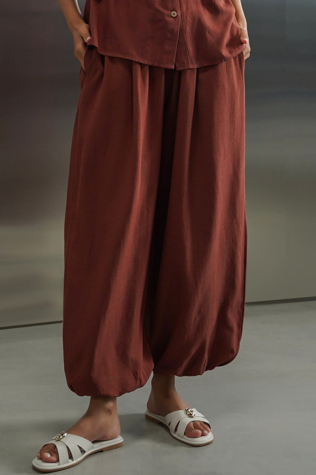 RUST SAFARI BALLOON PANTS