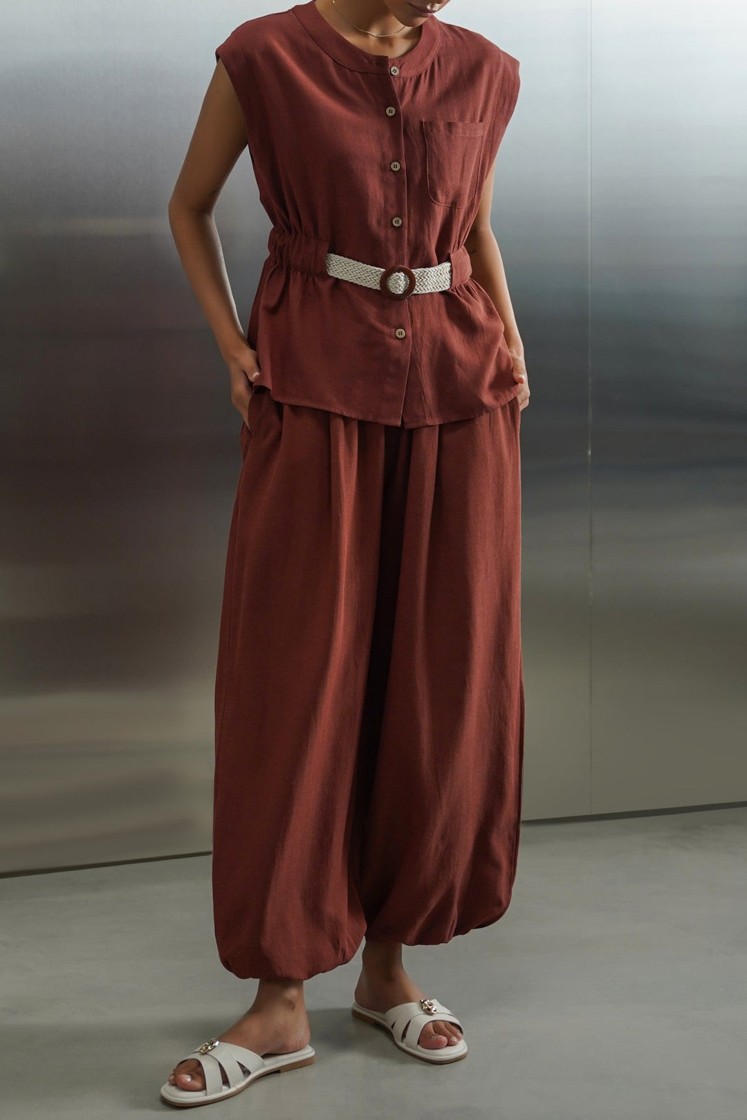 RUST SAFARI BALLOON PANTS