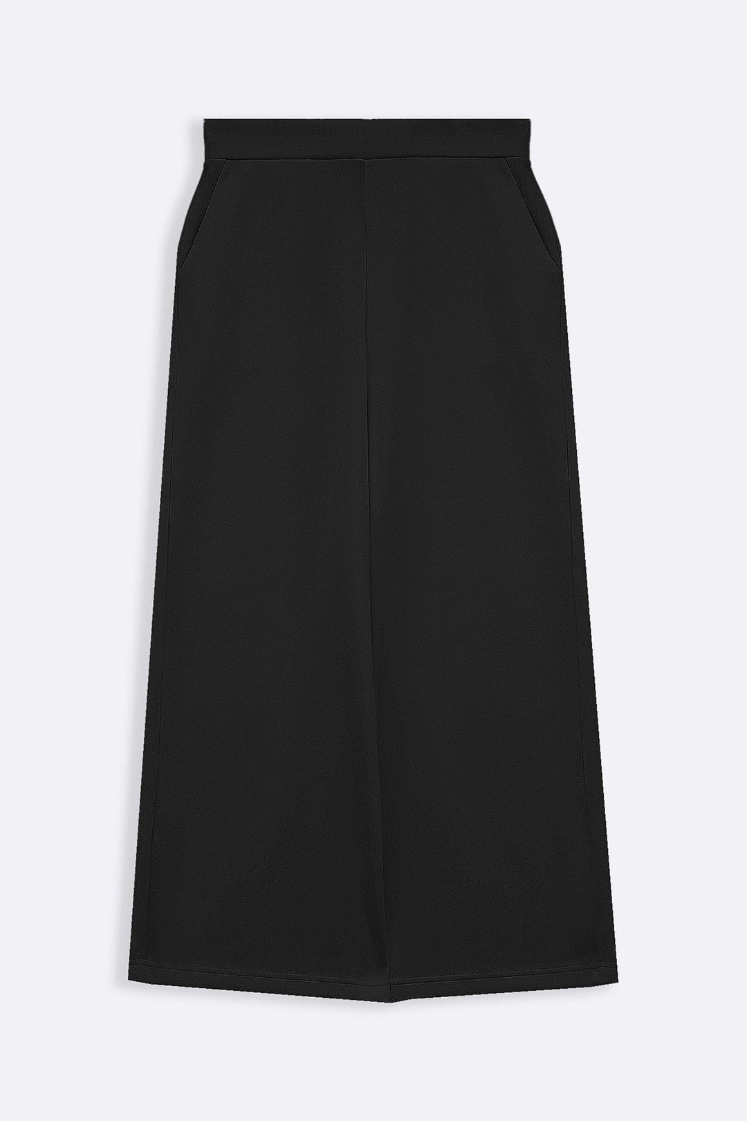 BLACK CROPPED WIDE-LEG PANTS
