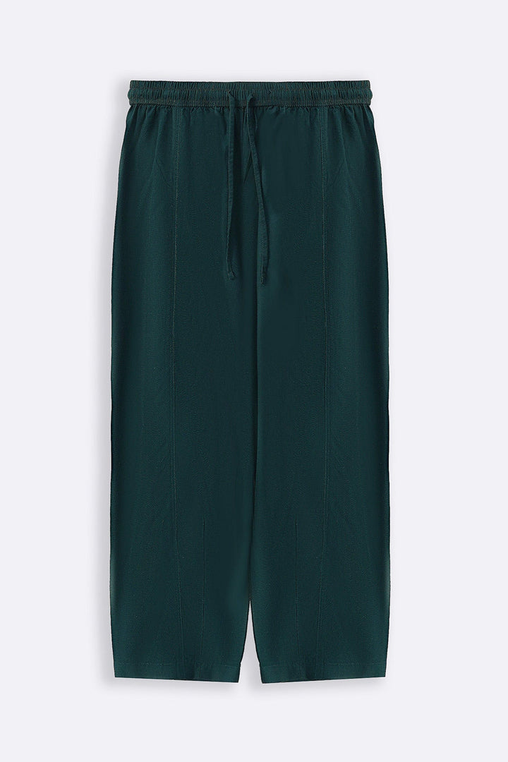FOREST GREEN LINEN BLEND PANTS