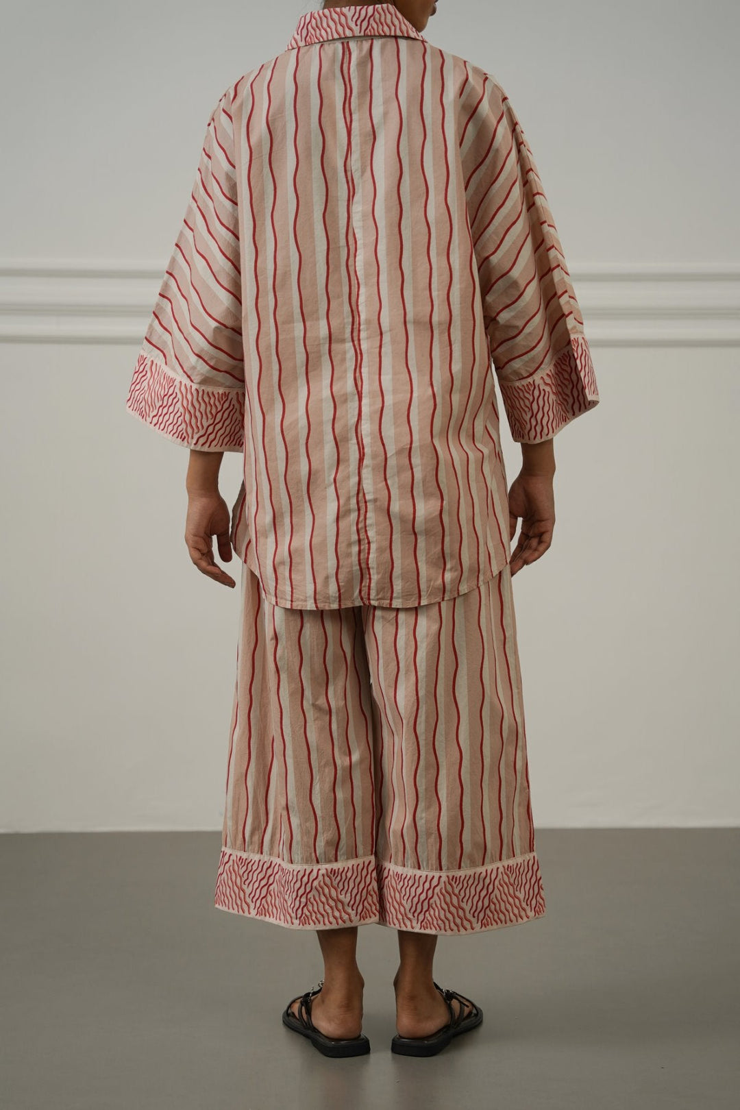 PINK STRIPED COTTON CULOTTES