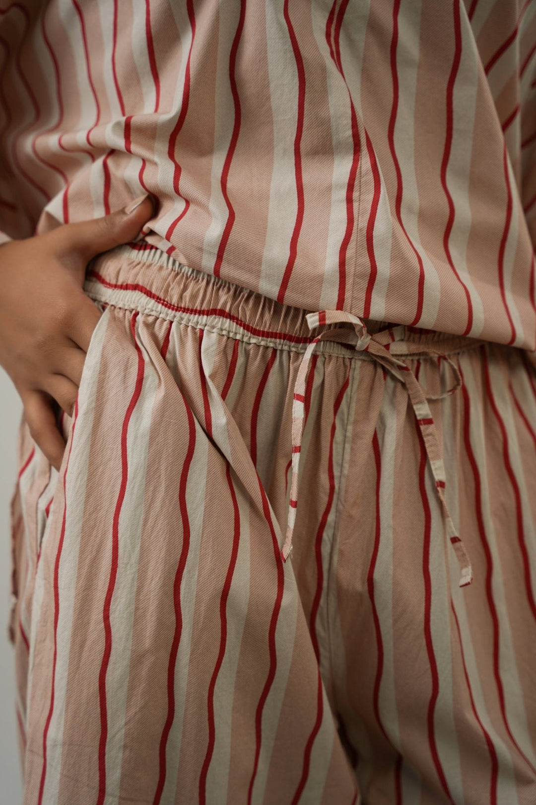 PINK STRIPED COTTON CULOTTES